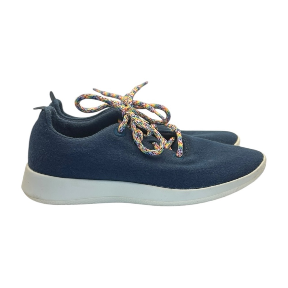 Allbirds Navy & White Sneakers w/ Merino Wool Uppers & Rainbow Laces (Size 10)